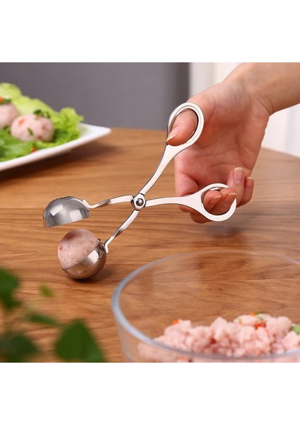 Kafes Paslanmaz Çelik Doldurulmuş Köfte Klip Makinesi Dıy Balık Topu Pirinç Topu Yapma Kalıp Aracı Yapışmaz Sığır Köfte Kaşığı Mutfak Gereçleri (Yurt Dışından) fırsatları
