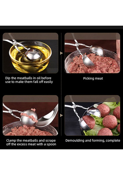 Büyük Köfte Klip Köfte Makinesi Paslanmaz Çelik Klip Balık Topu Pirinç Yapımı Kalıp Araçları Mutfak Aksesuarları Kaşık Et Balya Makinesi Gereçler Alet (Yurt Dışından) modelleri