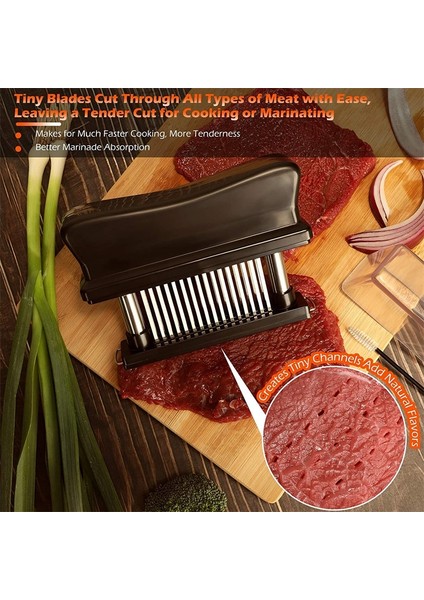 Beyaz A 48 Bıçaklar Iğne Et Tenderizer Paslanmaz Çelik Bıçak Et Sığır Biftek Tokmak Et Tenderizer Çekiç Pounder Pişirme Araçları (Yurt Dışından)