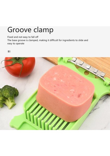 Yeşil Paslanmaz Çelik 10 Tel Öğle Yemeği Et Dilimleme Çok Amaçlı Yiyecek Dilimleyici Öğle Yemeği Et Kesici Jambon Spam Peynir Dilimleme Mutfak Aletleri (Yurt Dışından) modelleri