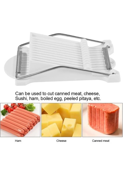 Beyaz Öğle Yemeği Et Dilimleyici 10 Paslanmaz Çelik Teller Dilimleyici Gıda Kesici Mutfak Gadget Suşi Peynir Yumurta Sebze Meyve Yumuşak Gıda (Yurt Dışından) indirimleri