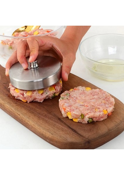 Altın 1 Adet Renk Ev Mutfak Eşyaları Basın Etli Turta Kalıp Kalınlaşmış Paslanmaz Çelik Metal Köfte Sığır Burger Et Pres Kalıp (Yurt Dışından)