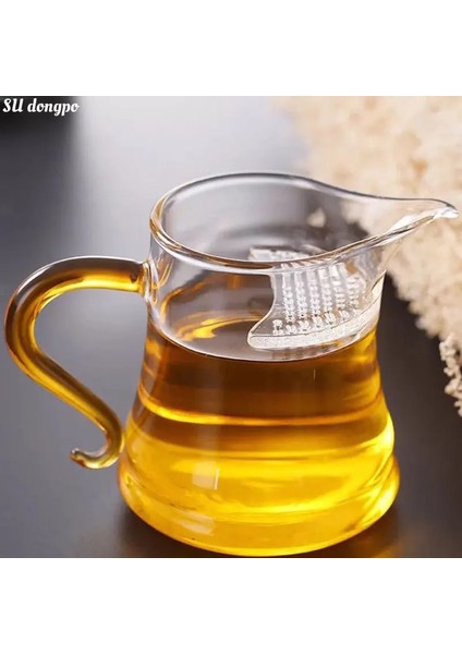 Şeffaf Yüksek Borosilikat Cam Adil Fincan Renk Saplı Fincan Filtre Bölmeli Büyük Kapasiteli Çay Dağıtıcı Çay Töreni Aksesuarları (Yurt Dışından) fiyatları