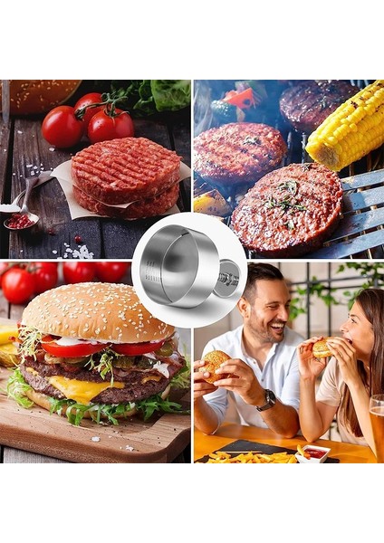 8.8 cm (3.5 Inç) Yuvarlak Hamburger Et Presi Ayarlanabilir Burger Patty Maker Yapışmaz Patty Yapma Kalıpları Izgara Kalbur Et Aracı Mutfak Aksesuarı (Yurt Dışından) fırsatları
