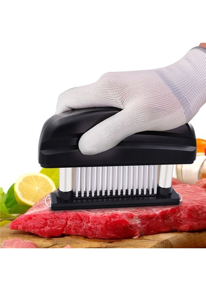 Sıyah 48 Bıçak Iğne Et Tenderizer Paslanmaz Çelik Bıçak Et Sığır Biftek Tokmak Et Tenderizer Çekiç Pounder Pişirme Araçları (Yurt Dışından) modelleri
