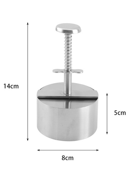 Çap 8 cm Manuel Hamburger Presi 304 Paslanmaz Çelik Mutfak Etli Turta Makinesi Yuvarlak Basınç Et Kalıp Kalınlığı Ayarlanabilir Barbekü Aracı (Yurt Dışından)