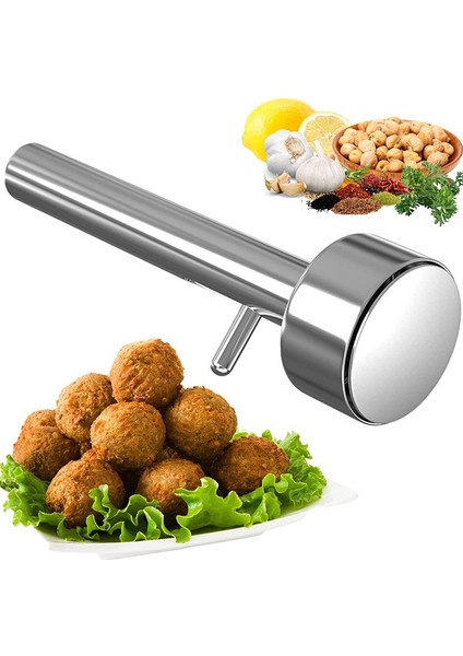 1 Adet Köfte Makinesi Büyük Falafel Topu Yapma Kepçe Kalıp Mutfak Aracı Pal Et Presleme Alet Paslanmaz Çelik Köfte Makinesi (Yurt Dışından)