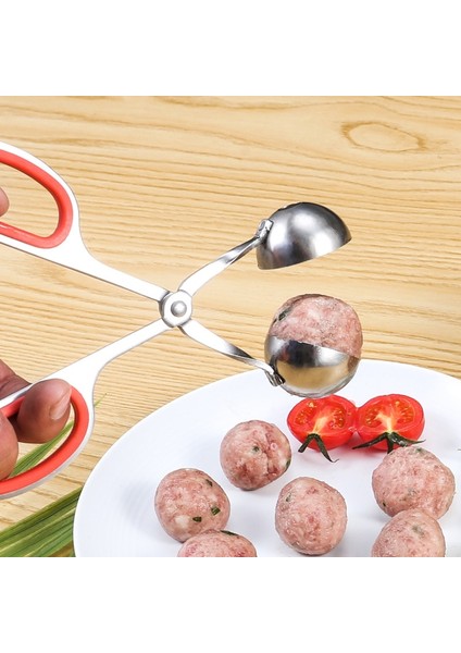 Kırmızı L Mutfak Köfte Makinesi Kaşık Paslanmaz Çelik Gıda Klipsi Köfte Makinesi Dıy Balık Yumurta Pirinç Yapımı Kalıp Gadget Gereçler Mutfak Aracı (Yurt Dışından) indirimleri
