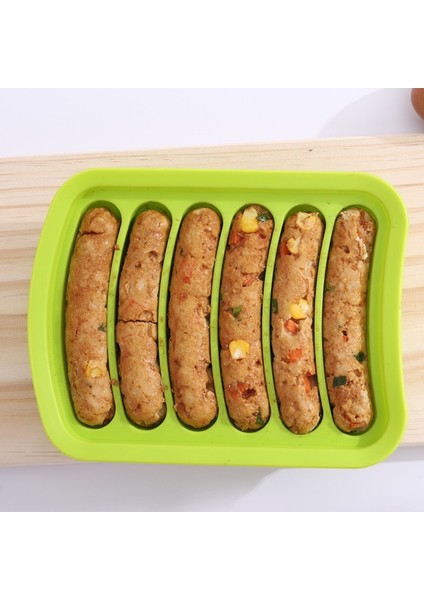 Yeşil Sosis Makinesi Kalıp 6 Izgaralar Silikon Dıy Jambon Hot Dog Kapaklı Kalıplar Yapma Mutfak Ev Sosis Kek Pişirme Araçları Kalıpları (Yurt Dışından)