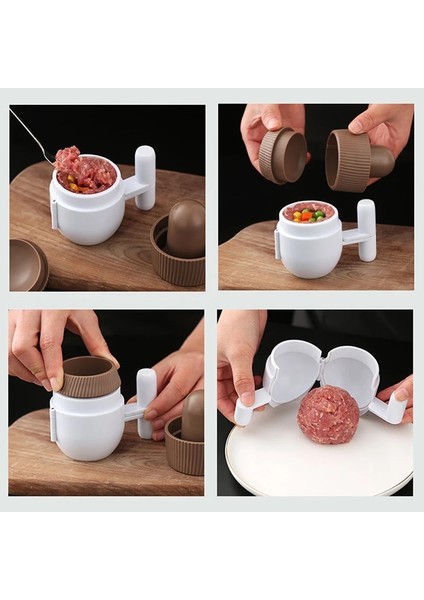 2 Adet 2 Adet Köfte Topu Yapma Kalıp Pirinç Dıy Doldurulmuş Sandviç Mutfak Balık Makinesi Et Aracı Aksesuarları Alet Mutfağı Cozinha Cocina (Yurt Dışından)