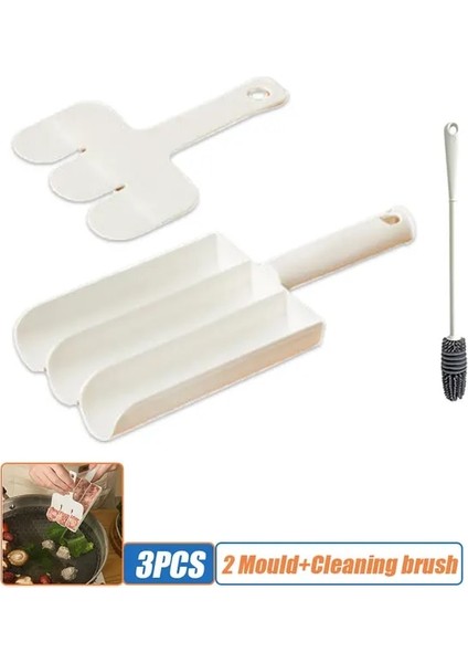 Set-Kalıp-Fırça Plastik Köfte Yapma Makinesi Seti Mutfak Aletleri ve Aksesuarları Kızarmış Balık Dana Eti Yapma Topları Kalıp Ev Yemek Kaşığı Et Gadget'ı (Yurt Dışından)