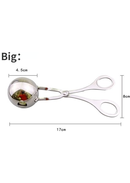 Büyük Dia 4.5 cm Köfte Makinesi Paslanmaz Çelik Köfte Makinesi Kalıp Köfte Pişirme Maşa Çerez Yapma Kepçe Klip Et Araçları Mutfak Gadget (Yurt Dışından)