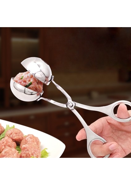 Büyük Dia 4.5 cm Köfte Makinesi Paslanmaz Çelik Köfte Makinesi Kalıp Köfte Pişirme Maşa Çerez Yapma Kepçe Klip Et Araçları Mutfak Gadget (Yurt Dışından) fırsatları