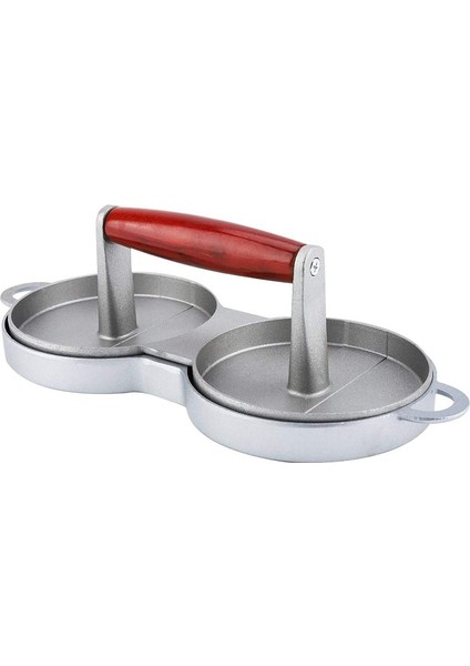 Gümüş Gri Yapışmaz 2 Yuva Burger Presi Alüminyum Yuvarlak Hamburger Presleri Sığır Burger Makinesi Kalıp Metal Pişirme Aracı Et Sığır Mutfak Aletleri (Yurt Dışından) fiyatları