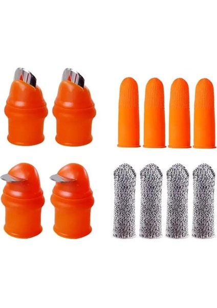 Parmak Koruyucu Silikon Başparmak Kesme Kazıyıcı Aracı Sebze Hasat Araçları Sıkma Bitki Bıçak Makas Eldiven (Yurt Dışından)