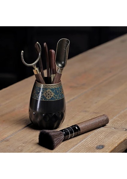 Çay Kesici Çin Kung Fu Çay Aksesuarları Seti Çay Töreni Araçları Ahşap Klip Iğne Kaşık Kesici Retro Seramik Teneke Kutu Teaware Eşyaları (Yurt Dışından) modelleri