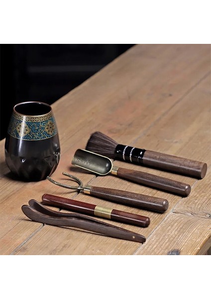Çay Kesici Çin Kung Fu Çay Aksesuarları Seti Çay Töreni Araçları Ahşap Klip Iğne Kaşık Kesici Retro Seramik Teneke Kutu Teaware Eşyaları (Yurt Dışından) fırsatları