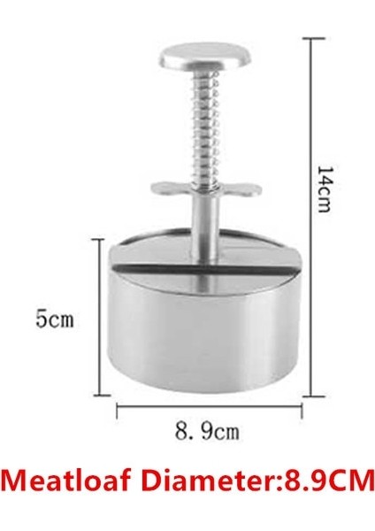 8.9 cm 304 Paslanmaz Çelik Burger Et Kalıp 14 cm Yuvarlak Hamburger Presi Araçları Yapışmaz Burger Presi Manuel Hamburg Köfte Makinesi Kalıp (Yurt Dışından)