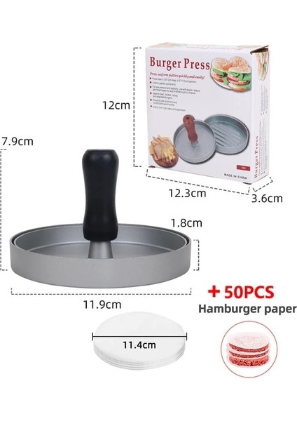 Gri Metal Hamburger Et Presi Manuel Burger Şekillendirme Makinesi Profesyonel Patty Pirinç Topu Kalıp Yardımcı Mutfak Aletleri (Yurt Dışından)