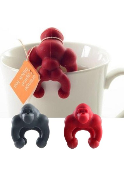 B Silikon Çay Poşeti Tutucu 1 Adet Şempanze Içecek Işaretleyici Şarap Bardağı Etiketi Çay Klip Hafif Sevimli Tasarım Gorilla Fincan Etiketi Teaware (Yurt Dışından) fiyatları