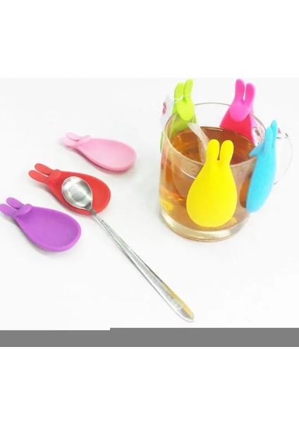 Rastgele 1 Adet 1/3 Adet Tavşan Şekli Silikon Çay Poşeti Klipleri Tutucu Sofra Demlik Dekorasyon Drinkware Rastgele Renk Bardak Kupa Asılı Çay Poşeti (Yurt Dışından)