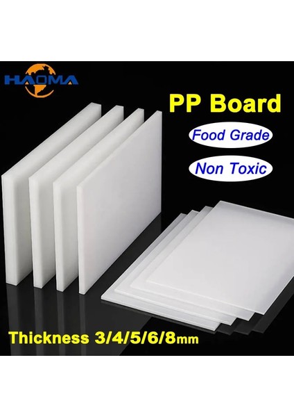 4X150X200MM 1 Adet Gıda Sınıfı Pp Kurulu Beyaz Pp Plaka Toksik Olmayan Polipropilen Plastik Levha Kesme Tahtası Domuz Masa Dıy Ev Kesme Bloğu (Yurt Dışından)