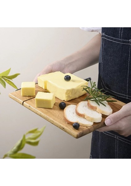 Kayın Ağacı Peynir Dilimleme Ahşap Peynir Kesici Peynir Dilimleme Tahtası Paslanmaz Çelik Tel ile Ekmek Peynir Tereyağı Için Peynir Kesme Tahtası (Yurt Dışından)
