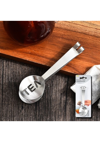 02 Yeniden Kullanılabilir Paslanmaz Çelik Çay Poşeti Maşa Çay Poşeti Sıkacağı Süzgeç Tutucu Kavrama Metal Kaşık Mini Şeker Klip Çay Yaprağı Süzgeç (Yurt Dışından)