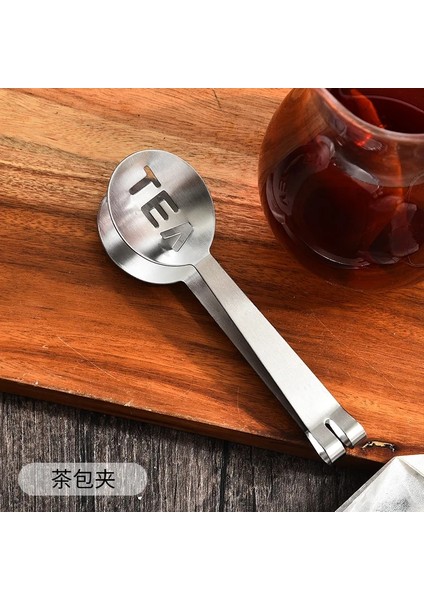 02 Yeniden Kullanılabilir Paslanmaz Çelik Çay Poşeti Maşa Çay Poşeti Sıkacağı Süzgeç Tutucu Kavrama Metal Kaşık Mini Şeker Klip Çay Yaprağı Süzgeç (Yurt Dışından)