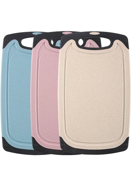Bej 24X39.8 cm 1 Adet Kesme Tahtası Çok Fonksiyonlu Buğday Samanı Sebze Et Kesme Tahtası Blokları Asılı Kol Spilover Önleme Oluk (Yurt Dışından)