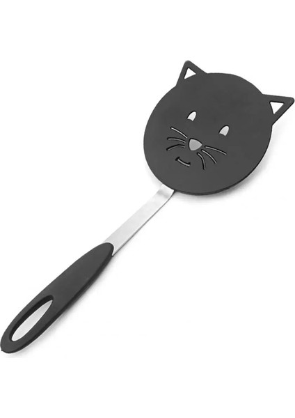 Siyah Kaymaz Kediler Şekli Kızartma Spatula Isıya Dayanıklı Sığır Eti Yumurta Mutfak Kazıyıcı Paslanmaz Çelik Yapışmaz Çevirmeler Wok Spatula (Yurt Dışından) fiyatları