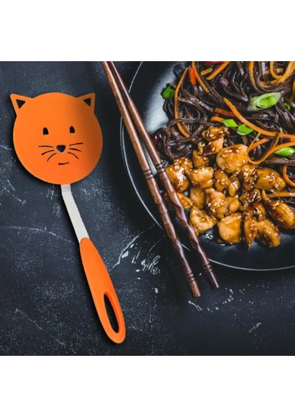 Siyah Kaymaz Kediler Şekli Kızartma Spatula Isıya Dayanıklı Sığır Eti Yumurta Mutfak Kazıyıcı Paslanmaz Çelik Yapışmaz Çevirmeler Wok Spatula (Yurt Dışından) modelleri