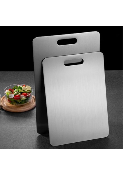 33.5X23.5 cm Paslanmaz Çelik Kesme Tahtası Ev Mutfak Dikdörtgen Kesme Tahtası Yoğurma Hamur Kesme Hamuru ve Meyve Sebze Et Aracı (Yurt Dışından)