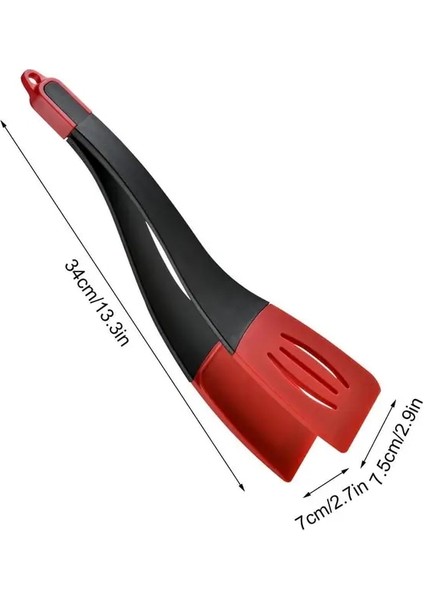 Siyah Kırmızı 3 In 1 Düz Spatula Mutfak Silikon Çeviriciler Araçlar Spatula Ayrılabilir Gözleme Araçları Yapışmaz Anti Haşlanma Pişirme Gereçleri (Yurt Dışından)