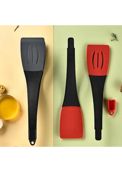 Siyah Kırmızı 3 In 1 Düz Spatula Mutfak Silikon Çeviriciler Araçlar Spatula Ayrılabilir Gözleme Araçları Yapışmaz Anti Haşlanma Pişirme Gereçleri (Yurt Dışından) fiyatları