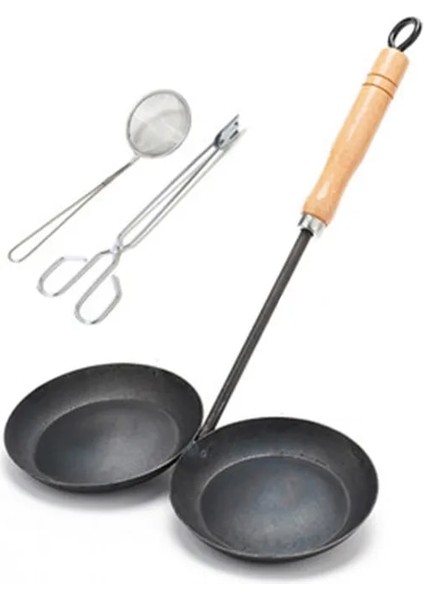 Stil 1 Çörek Kızartma Kaşığı Kızarmış Yağ Baba Demir Kaşık Dayanıklı Taşınabilir El Yapımı Demir Yapışmaz Turner Pota Gıda Wok Spatula Kaşık (Yurt Dışından)