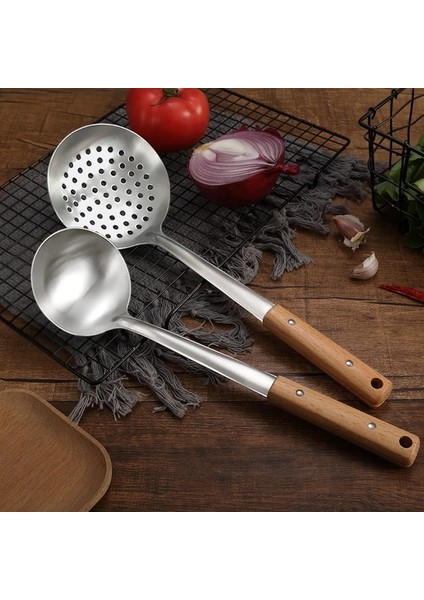 Ih Ahşap Saplı Wok Spatula 304 Paslanmaz Çelik Spatula Pişirme Gereçleri Kaşık Uzun Saplı Büyük Boy Turner Kızarmış Biftek Kürek (Yurt Dışından)
