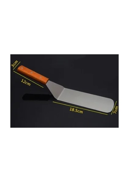 26 Mutfak Spatula Ahşap Saplı Izgara Turner Paslanmaz Çelik Metal Kazıma Gözleme Teppanyaki Hibachi Kalbur Pişirme Gereçler (Yurt Dışından)