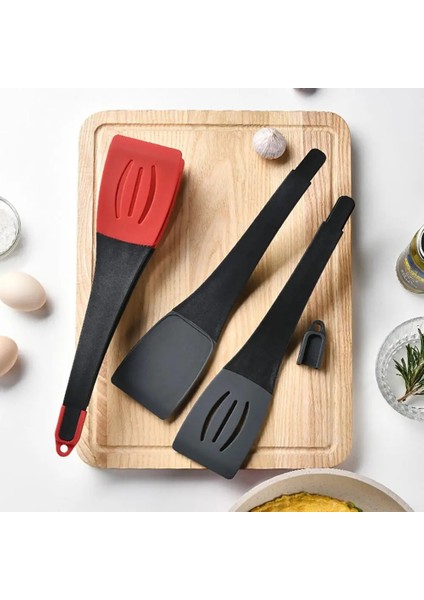 Kırmızı Gıda Spatula Gıda Sınıfı Yapışmaz 3 In 1 Kokusuz Benzersiz Maşa Yüksek Sıcaklığa Dayanıklı Silikon Kızarmış Sebze Kürek (Yurt Dışından) fırsatları