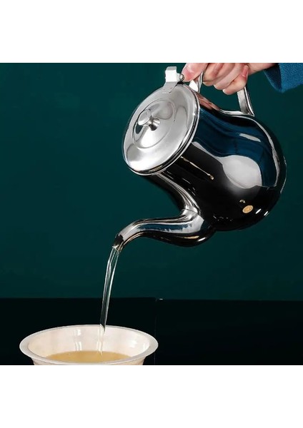 18 Oz Paslanmaz Çelik Yağ Süzgeç Pot Dağıtıcı Çıkarılabilir Süzgeç Çaydanlık Su Isıtıcısı Yağ Ayırıcı Gres Saklama Kutusu Mutfak Için (Yurt Dışından)