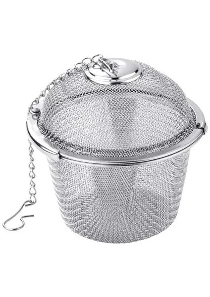 M 6x6.5 cm 3 Boyutları Baharat Baharat Çanta Çay Süzgeci Zincirli Kapak Paslanmaz Çelik Tel Örgü Topu Çay Kahve Filtre Sepeti Demlik Araçları (Yurt Dışından)