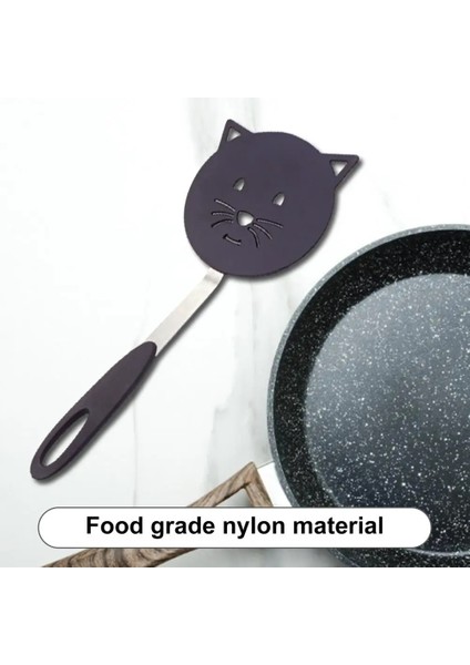 Siyah Kaymaz Kediler Şekli Kızartma Spatula Isıya Dayanıklı Sığır Eti Yumurta Mutfak Kazıyıcı Paslanmaz Çelik Yapışmaz Çevirmeler Wok Spatula (Yurt Dışından) indirimleri