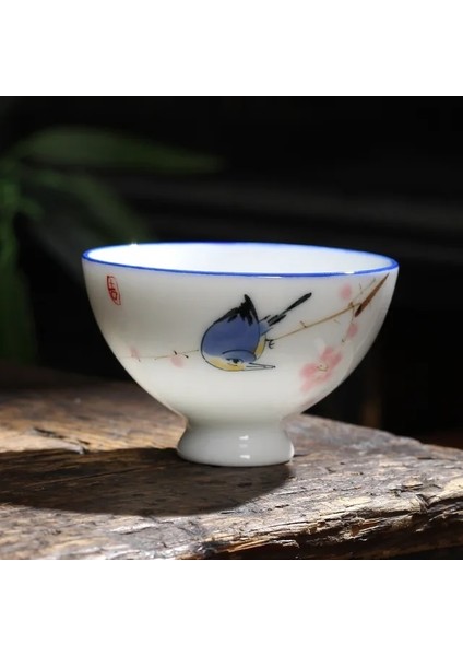 Stil 4 El-Boyalı Çay Bardağı Ev Tatlı Beyaz Porselen Kung Fu Çay Bardağı Ana Fincan Yaratıcı Pu'er Çay Bardağı Seramik Tek Fincan (Yurt Dışından)