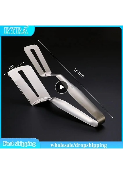 04 Çift Taraflı Spatula 3'ü 1 Arada Paslanmaz Çelik Taşınabilir Spatula Maşa Klip Yaratıcı Gıda Saygısız Biftek Klipler Spatula Klip 2023 Sıcak (Yurt Dışından) modelleri