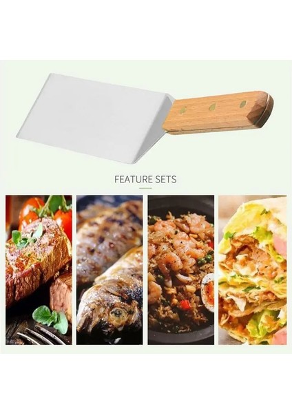Genişletilmiş Paslanmaz Çelik Kızartma Küreği Gözleme Pizza Küreği Ahşap Saplı Kızartma Spatula Ev Biftek Kürek Pizza Çeviriciler Barbekü Araçları (Yurt Dışından) modelleri