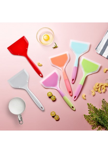 Kırmızı Geniş Spatula Çeviriciler Japon Tamagoyaki Renk Eşleştirme Silikon Omlet Krep Kürek Mutfak Pişirme Aletleri Gıda Güvenli (Yurt Dışından) fırsatları