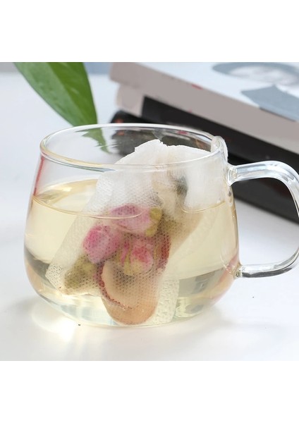 Beyaz 100'LÜ Paket Tek Kullanımlık Çay Poşeti Filtre Torbaları Iplik Kapatma ile Çay Demlemek Için Filtre Çay Poşeti (Yurt Dışından)