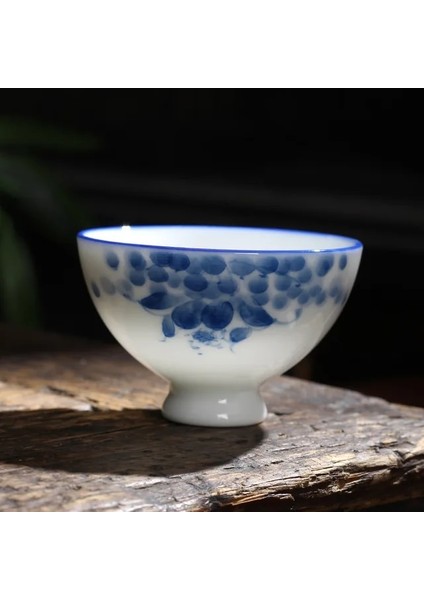 Stil 1 El-Boyalı Çay Bardağı Ev Tatlı Beyaz Porselen Kung Fu Çay Bardağı Ana Fincan Yaratıcı Pu'er Çay Bardağı Seramik Tek Fincan (Yurt Dışından)