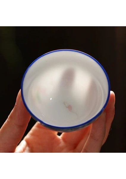 Stil 1 El-Boyalı Çay Bardağı Ev Tatlı Beyaz Porselen Kung Fu Çay Bardağı Ana Fincan Yaratıcı Pu'er Çay Bardağı Seramik Tek Fincan (Yurt Dışından) indirimleri