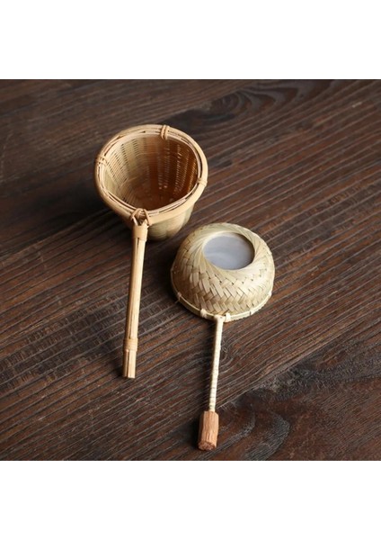 D 1 Adet Retro Japon Tarzı Bambu Rattan Çay Demlik Süzgeç Çay Filtresi Yeniden Kullanılabilir Örgü Çay Sızıntısı Saplı Mutfak Aksesuarları (Yurt Dışından)